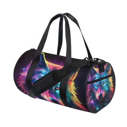 Sports Gym Travel Duffle Bag Wolf Luggage for Men and Women - color: Wolf