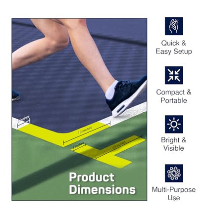 Acpape Pickleball Court Marking Kit | with 33ft Long Tape Measure and Reference Cards | Pickleball Accessories | Pickleball Court Lines | Temporary Pickleball, Badminton, Volleyball Court |