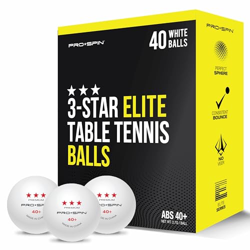 PRO-SPIN Ping Pong Balls – 3-Star ITTF-Approved Premium Table Tennis Balls | High-Performance 40+ ABS Professional Quality for Indoor & Outdoor Games - color: White | Pack of 40 | Best Value