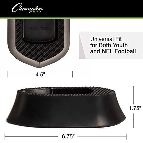 Champion Sports 1" Ground Zero® Kickoff Tee – Official NFL® Football Kicking Tee for Accurate Kickoffs & Field Goals, Textured Top for Secure Ball Grip, Black