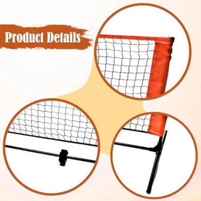 Mini Pickleball Net Easy Setup Detachable Pickleball Equipment with Sturdy Frame for Driveway Backyard Portable Sports Net