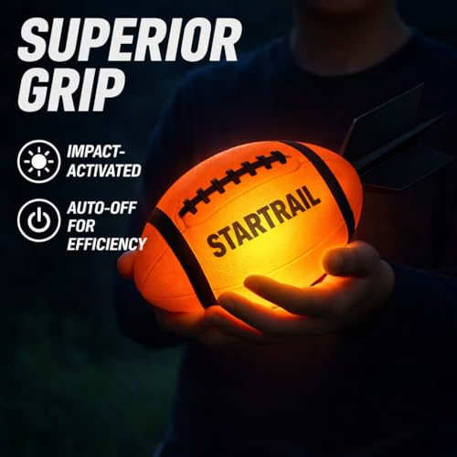 Glow in The Dark Football | Rechargeable Ultra-Bright LED Light-Up Football for Kids & Teens Ages 6+ | Outdoor Fun for Evening Play, Camping & Beach Games