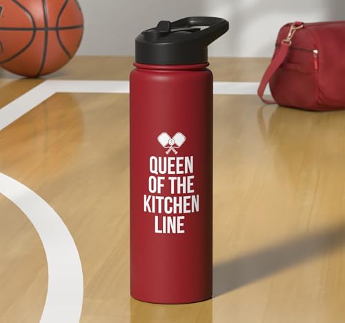 Dink Shot Queen Pickleball Kitchen Line Player Stainless Steel Insulated Water Bottle