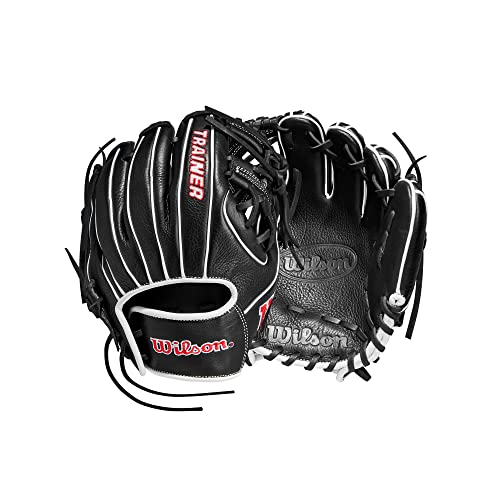 Wilson Trainer Baseball Gloves - Black/Red - style: Infield