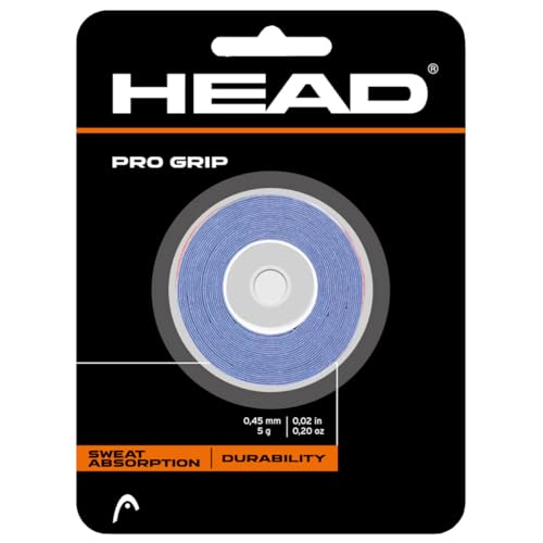 HEAD Pro Grip Racquet Overgrip - Tennis Racket Grip Tape Roll, Blue