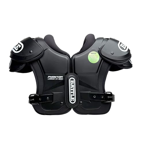 Battle Sports Phantom Football Shoulder Pads, Youth Size, Lightweight Design with Impact Protection - size: Youth Medium