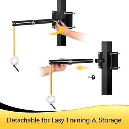 Baseball & Softball Batting Trainers for Beginners and Pros, Locking Post Style Tether Ball Set, Swing Trainer for Hitting Training Equipment, Easy Install on 3"-6" Round & 2"-6" Square Posts