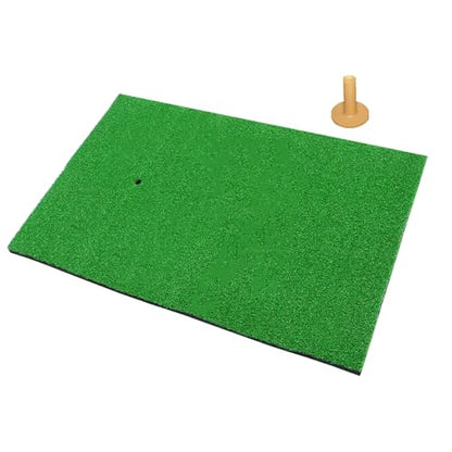 Golf Hitting Mat -32 x 20 inch Artificial Turf, SBR Foam Bottom with Rubber Tee for Swing Practice, which is an Indoor-Outdoor Chipping mat