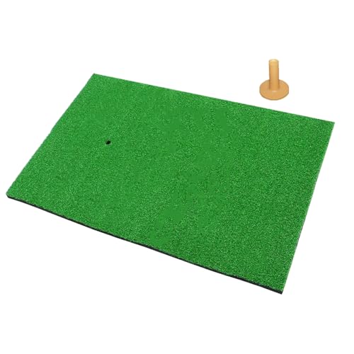 Golf Hitting Mat -32 x 20 inch Artificial Turf, SBR Foam Bottom with Rubber Tee for Swing Practice, which is an Indoor-Outdoor Chipping mat
