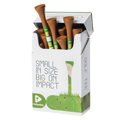 Premium Bamboo Wood Golf Tees Unique Box Design 18-Pack Per Box Value 18/72/180 Pack, Wooden Tees in 2 3/4" 3 1/4" Durable for Golfers, USA Flag Design Pro Tee Choice