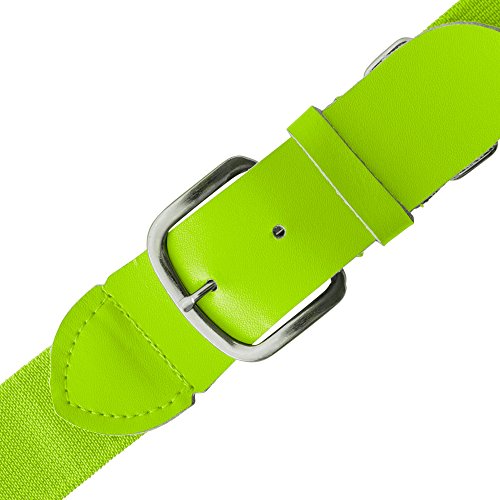 Champion Sports Baseball & Softball Belt – Stretch Fit Uniform Belt for Youth & Adult Players, Multiple Colors - color: Neon Yellow, size: Youth (18-32 Inches)