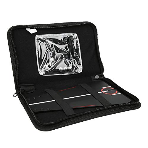 Golf Putting Practicing Device, Golf Swing Trainer with Alignment Line, Golf Putting Training Aid for Indoor Outdoor Practice, Includes 6 Steel Beads and Storage Box, Compact Size