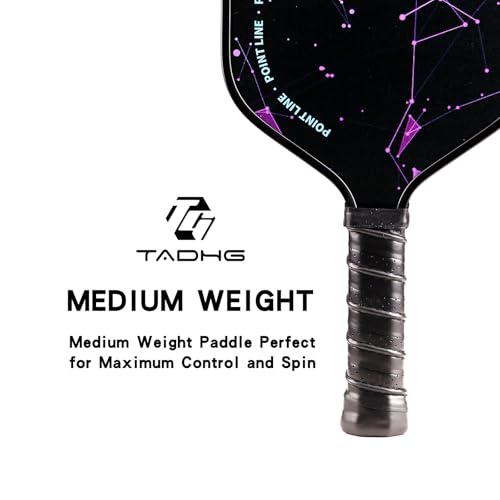 TADHG Pickleball Paddle Set 2 Lightweight 8.4oz Paddles with Honeycomb Core Spin-Friendly Surface 4 Balls - color: 02. Gradient Blue