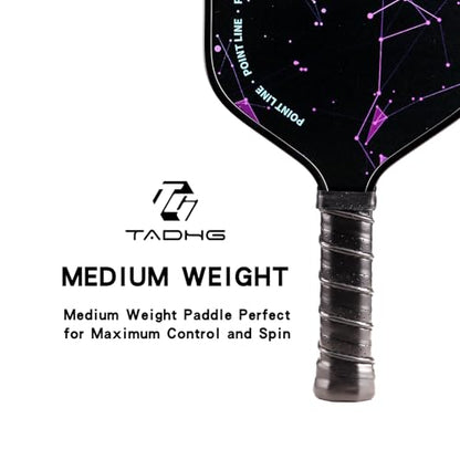 TADHG Pickleball Paddle Set 2 Lightweight 8.4oz Paddles with Honeycomb Core Spin-Friendly Surface 4 Balls - color: 02. Gradient Blue