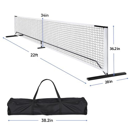 F2C Portable 22FT Pickleball Net Set Regulation Size Soccer Tennis Net with Court Markers,Game Set System with Metal Frame Stand and Carrying Bag - style: Pickleball Net with Court Markers