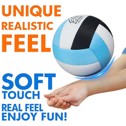 Soft Indoor Volleyballs for Practicing Inside House and Yard, Safe and Silent Volleyball for Girls Boys Kids Youth Beginners Training Birthday Christmas Easter Gifts - color: Blue