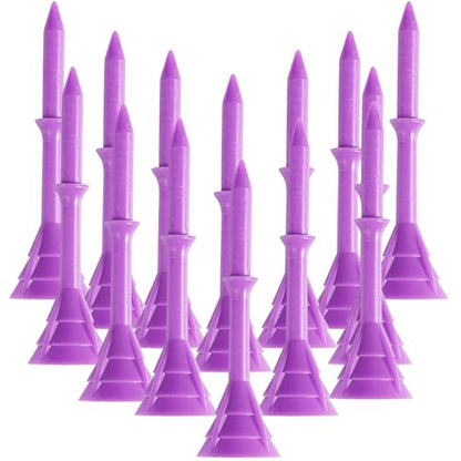 Amy Sport Golf Tees Plastic 3 1/4 inch Upgrade Unbreakable Bulk 30 Pack Reduce Friction Side Spin Durable Stable 83 mm Long Tee for Golfer Practice - color: Purple