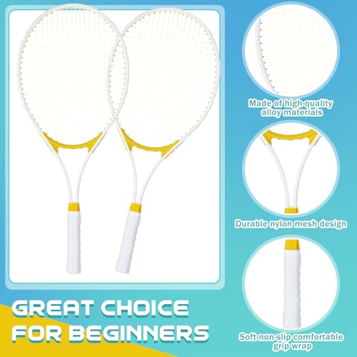 Liliful 4 Pcs Tennis Rackets for Adults Recreational 4 Players 27 Inch Tennis Racquets Lightweight Tennis Rackets Bulk for Women Men Tennis Training and Beginners with Overgrips and Carry Bag