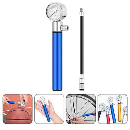 Sports Pump with Pressure Gauge Hand Air Pump for Basketball Soccer Volleyball Rugby and Tires Ergonomic and Portable Design