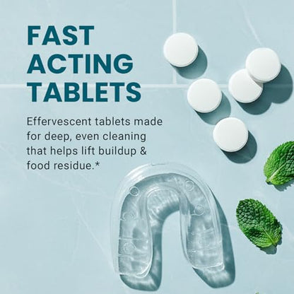 Overnight + Whitening Retainer Cleaner, Remove Stains, Discoloration, and Plaque | 4 Month Supply | Denture Cleanser with Whitening Boost,120 Tablets by M3 - size: Overnight Whitening (120 Count)