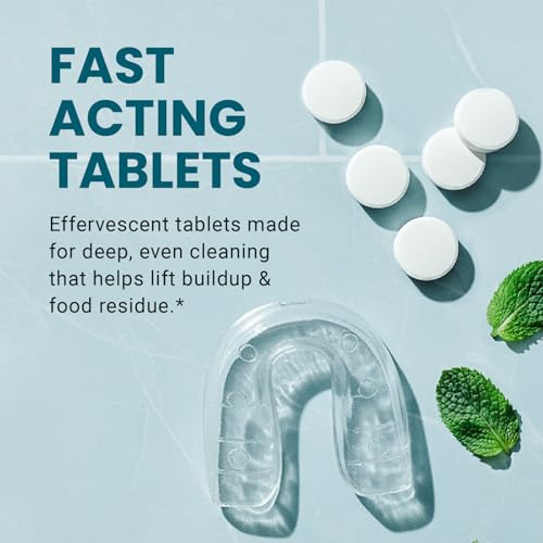 Overnight + Whitening Retainer Cleaner, Remove Stains, Discoloration, and Plaque | 4 Month Supply | Denture Cleanser with Whitening Boost,120 Tablets by M3 Naturals (Pack of 2) - size: Overnight Whitening (120 Count) (Pack of 2)