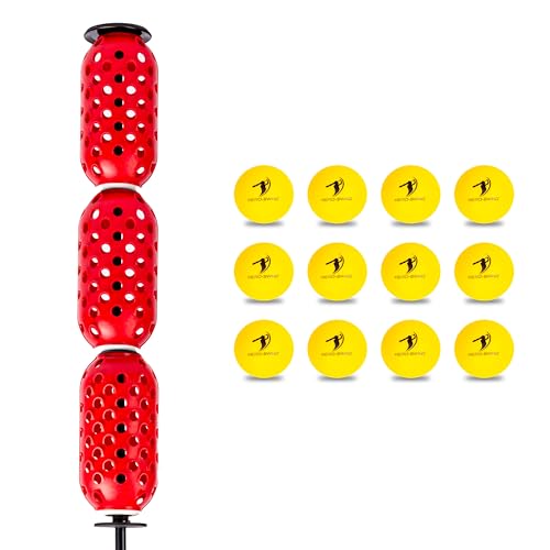 Baseball & Softball Swing Trainer and 12 Durable Foam Balls, Boost Your Bat Speed by Up to 20+ MPH, Unlock Swing Speed Increases. Great Gift for Baseball and Softball - color: Red, size: Aero Bat Standard+12 Soft Training Balls