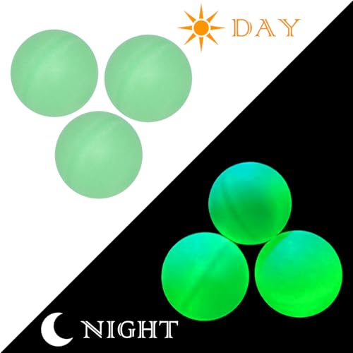 High Bounce & Durable ABS Mat Colored 3 Star Ping Pong Balls 4 Trainning,Party Games,Pet Cats Toys - style: pack of 12 - glow in The dark