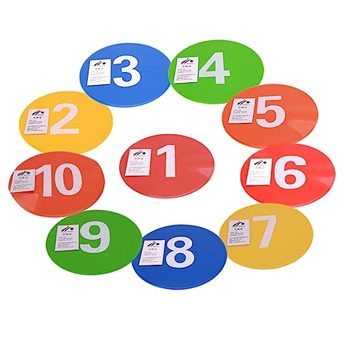 Milisten 10pcs Reusable Soccer Training Markers Numbers Football Road Block Plates for Agility Drills and Sports Practice