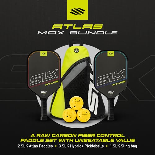 Selkirk Sport SLK Pickleball Paddles Set of 2 | Designed in The USA | Choose The SLK Neo Graphite, SLK Neo Fiberglass Pickleball Set or SLK Atlas Pickleball Bundle - color: Red & Blue | Atlas