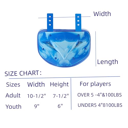 Football Back Plate, Football Low Back Pad, Rear Protector Lower Back Pads+ Towel - color: blue and gray, size: Large