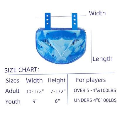 Football Back Plate, Football Low Back Pad, Rear Protector Lower Back Pads+ Towel - color: blue and gray, size: Large