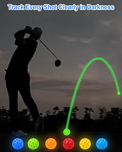 HOTWIND 6 Pack Glow in The Dark Backyard Golf Balls 3" Replacement Practice Balls with Storage Bag Fun Night Golfing Gift for Men Women Family Outdoor Party Play - style: 6 Glow in the Dark Golf Balls