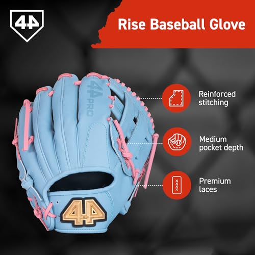 44 PRO BB Stock Rise Baseball Glove for Youth & Little Leagues, Age 8-12, Infield & Outfield, 11.5", H-Web, Easy Break-in, Narrow Fit & Lightweight Design