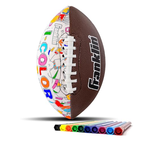 Franklin Sports iColor Kids Mini Balls - Custom Color Balls with Markers Included - Design Your Own Ball for Kids + Toddlers - Soccer Ball - Football - style: Football