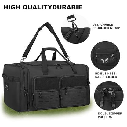 Goloni 130L Expandable 32" Heavy Duty Extra Large Duffel Bag,Sports Gym Equipment Travel Duffle Bag for Soccer Baseball Basketball Hockey Football Team Coaches & More - color: Black