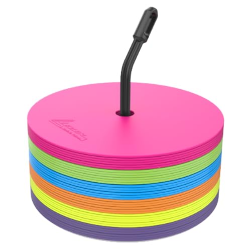 LEZER 9 Inch Flat Cones, Spot Markers, Soccer Cones, Field Court Markers, Sit Spots, Flat Discs, Soccer Training Equipment, Agility Practice, Football, Made in Taiwan - style: 9 inch with 36 pcs