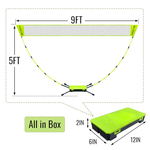 Portable Badminton Net (Green, 9X5 Ft)