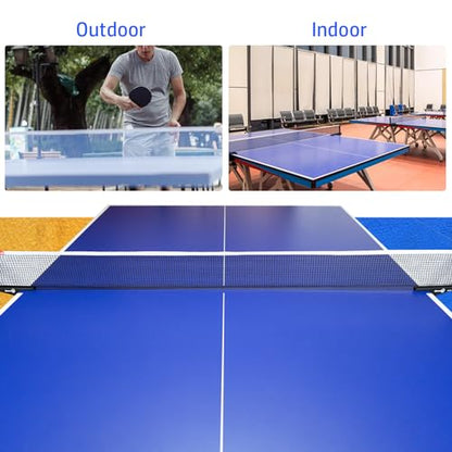 Sanung C-Y1 Table Tennis Net, 2 Pieces High Stretch Foldable Ping Pong Net with 4 Chains Adjust Tension Height, Compatible with Any Standard Size Desktop for Indoor Outdoor Use