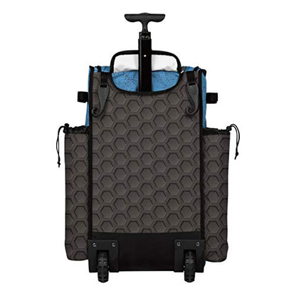 Boombah Rolling Superpack 2.0 3DHC Baseball/Softball Gear Bag - 23-1/2" x 13-1/2" x 9-1/2" - Multiple Colors - Telescopic Handle and Holds 4 Bats - Wheeled Version - color: Dark Charcoal/Columbia