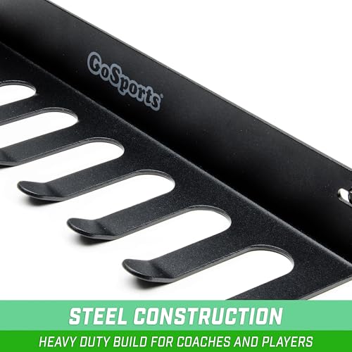 GoSports Baseball & Softball Bat Racks - Black or Red, Holds 16 Bats - Mount on Wall or Clip on Dugout Fence - color: Black