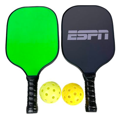 ESPN Neon Pickleball Set Includes 2 neon Paddles and 2 Balls