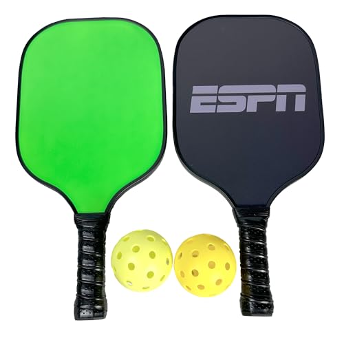 ESPN Neon Pickleball Set Includes 2 neon Paddles and 2 Balls