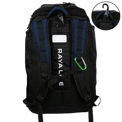 Pickleball Bag - Water Proof Pickleball Backpack, Ample storage for Paddles and Gear, Fence Hook, Shoe Compartment - color: Navy/Black