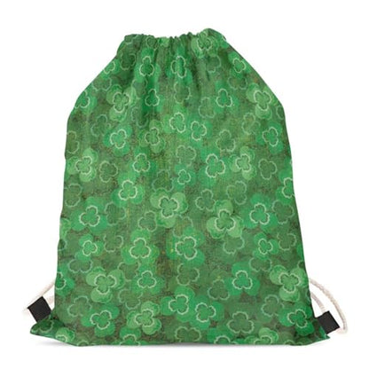 Mumeson Drawstring Bag Gym Bag Shoulder Bag Hiking Travel Drawstring Backpack Soccer Bag Purse, St. Patrick's Day Leaves - color: Green St. Patick's Day Leaves Print
