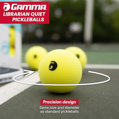 Gamma Librarian Foam Quiet Pickleball Balls – Low-Noise Practice Balls with True Bounce on Any Surface – Foam Pickleballs Available in 48 Box, 3 Pack, or 6 Pack