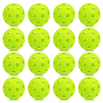 16 Pack Plastic Baseballs - Hollow Softballs for Lightweight Batting Practice - Indoor/Outdoor Training Balls - color: Chartreuse