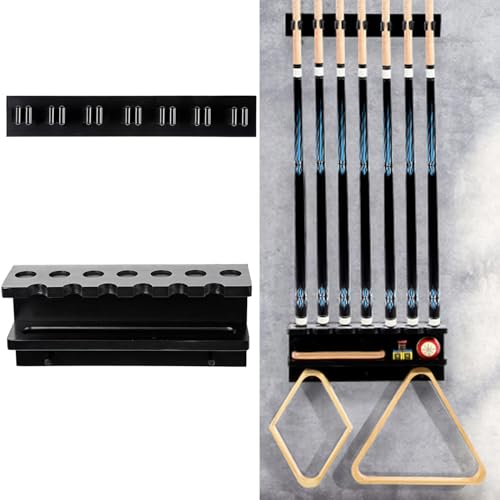 Pool Stick Holder Wall Mount, Solid Wood Billiards Cue Rack for 7 Sticks, Claw Wall Mount for Billiards Decor, Accessories, Black - style: WALL MOUNT