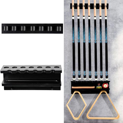 Pool Stick Holder Wall Mount, Solid Wood Billiards Cue Rack for 7 Sticks, Claw Wall Mount for Billiards Decor, Accessories, Black - style: WALL MOUNT