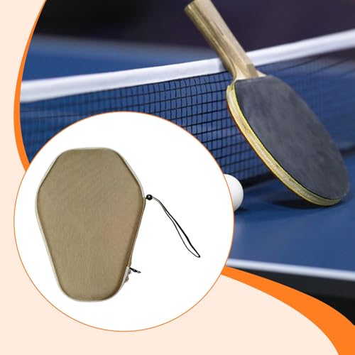 Menolana Table Tennis Racket Cover Portable Thoughtful Gift EVA Storage Bag Paddle Case for Travel Outdoor Indoor Training, light brown, 28.5cmx20.5cm
