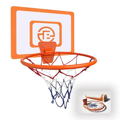 Indoor Basketball Hoop with Decorative Backboard Sticker, Wall-Mounted Silent Rim for Family Fun and Quiet Basketball Practice at Home(No Basketball)